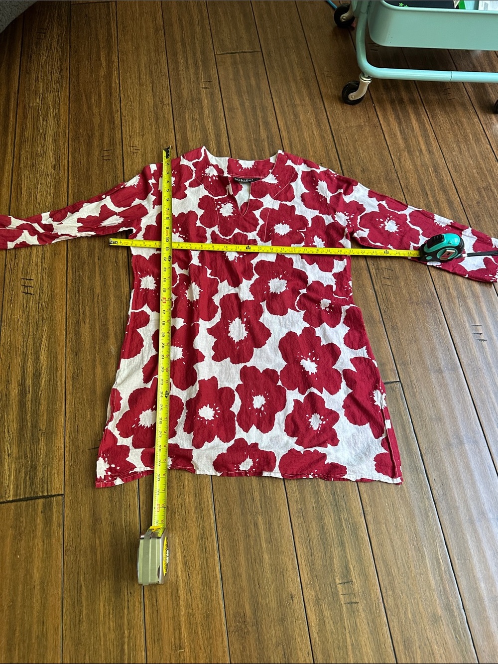Women’s Red Floral Tunic Top